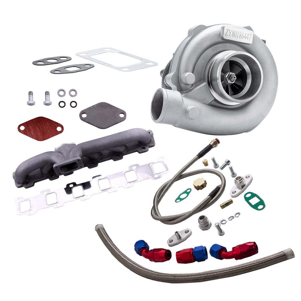 T3T4 T04E Turbo Manifold Kit compatible for Nissan Patrol Safari Y60 Y61 TD42 TB42 Oil Cold