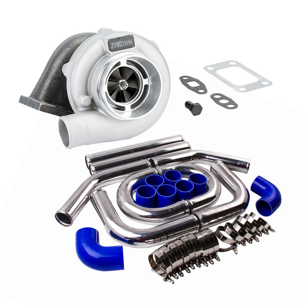 GT30 GT3037 Turbo T3 .60 A/R Water Cool + 2.5 inch 63mm Intercooler Pipe Piping Kits