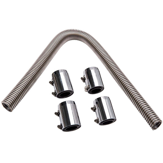 36 inch Radiator Hose Kit Silver Stainless Aluminum End compatible for Holden Ford