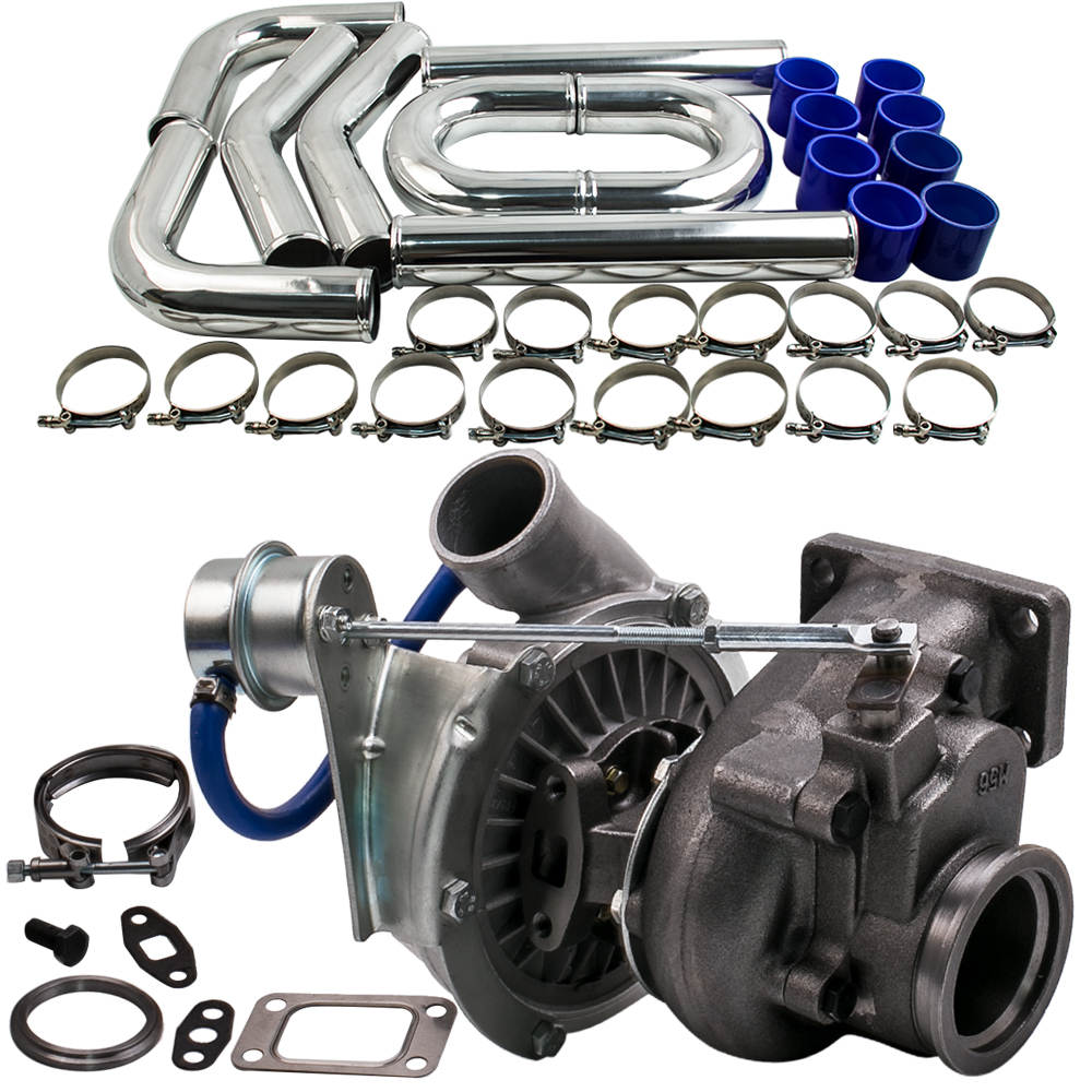 Universal 76mm 3 inch intercooler piping Kits amp; t3 t4 Turbo Oil V-Band A/R .63 .50
