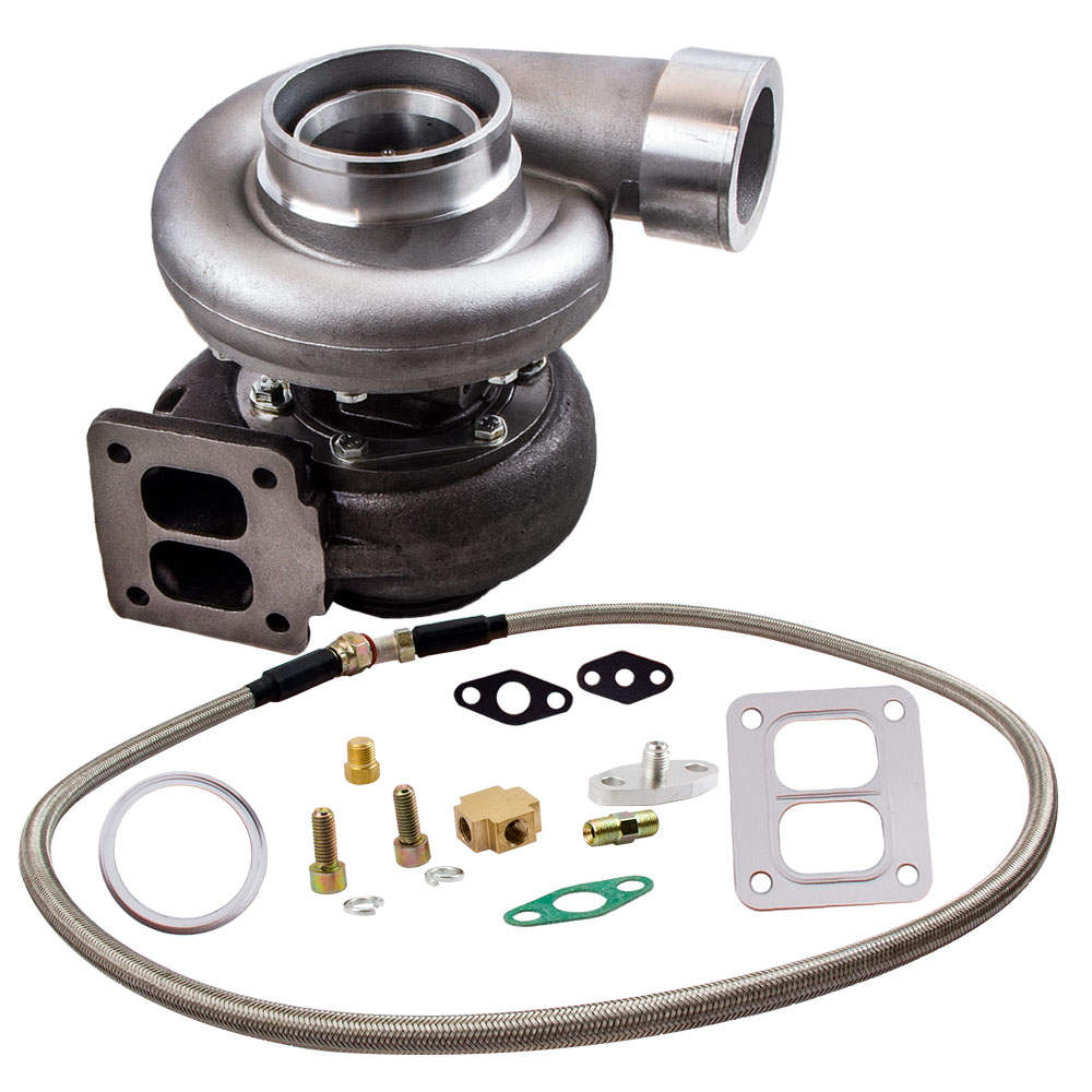 GT45 Turbocharger T4 V-BAND 1.05 A/R 78Trim 600+HP Boost + Oil Feed Line Kits