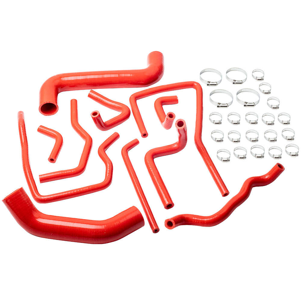 Red Silicone Radiator Hose Kit compatible for Subaru Impreza WRX/STI GDA/GDB EJ207 02-07