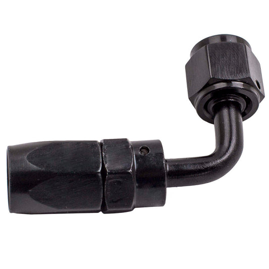 Aluminium AN4 AN-4 90 degree Swivel Line Hose End Fitting Adapter Black