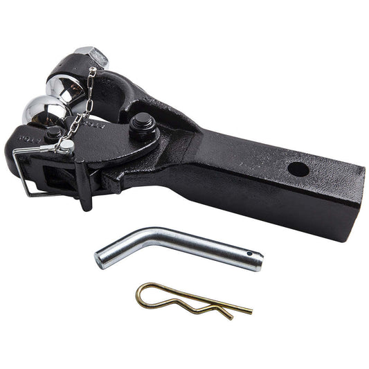 8 Ton Ball Combo Pintle Tow Hook Receiver Arm Hitch Towing 4WD Truck QXPA