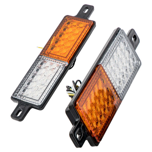 Pair LED Bullbar Indicator Light Front DRL Sealed Submersible