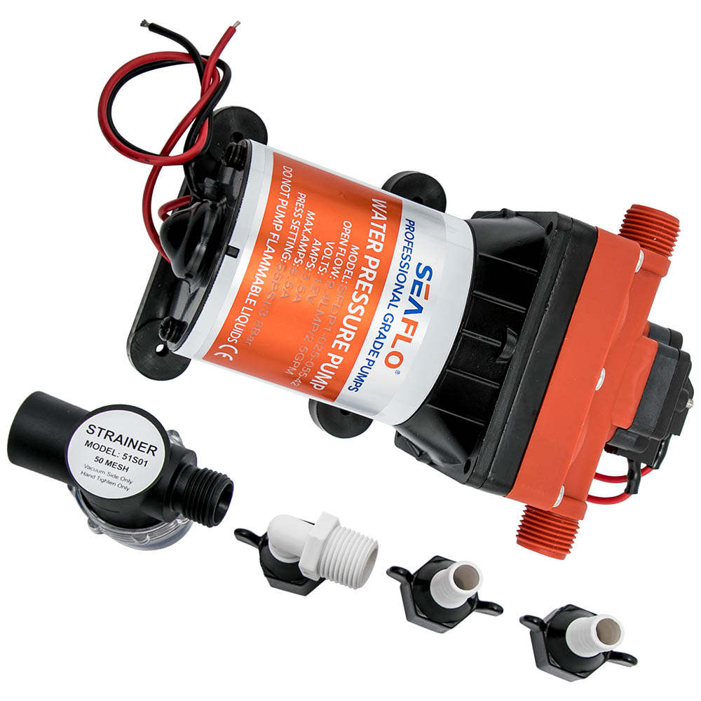 12V 95LPM 55PSI Self-Priming 42 Series RV Auto Water Pump Caravan Camp Marine