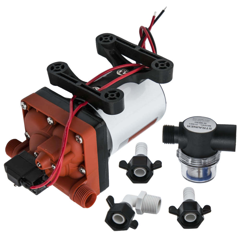 12V Water Pump Pressure 11.3L/Min 55PSI Self-Priming Caravan Camp Boat Trailer