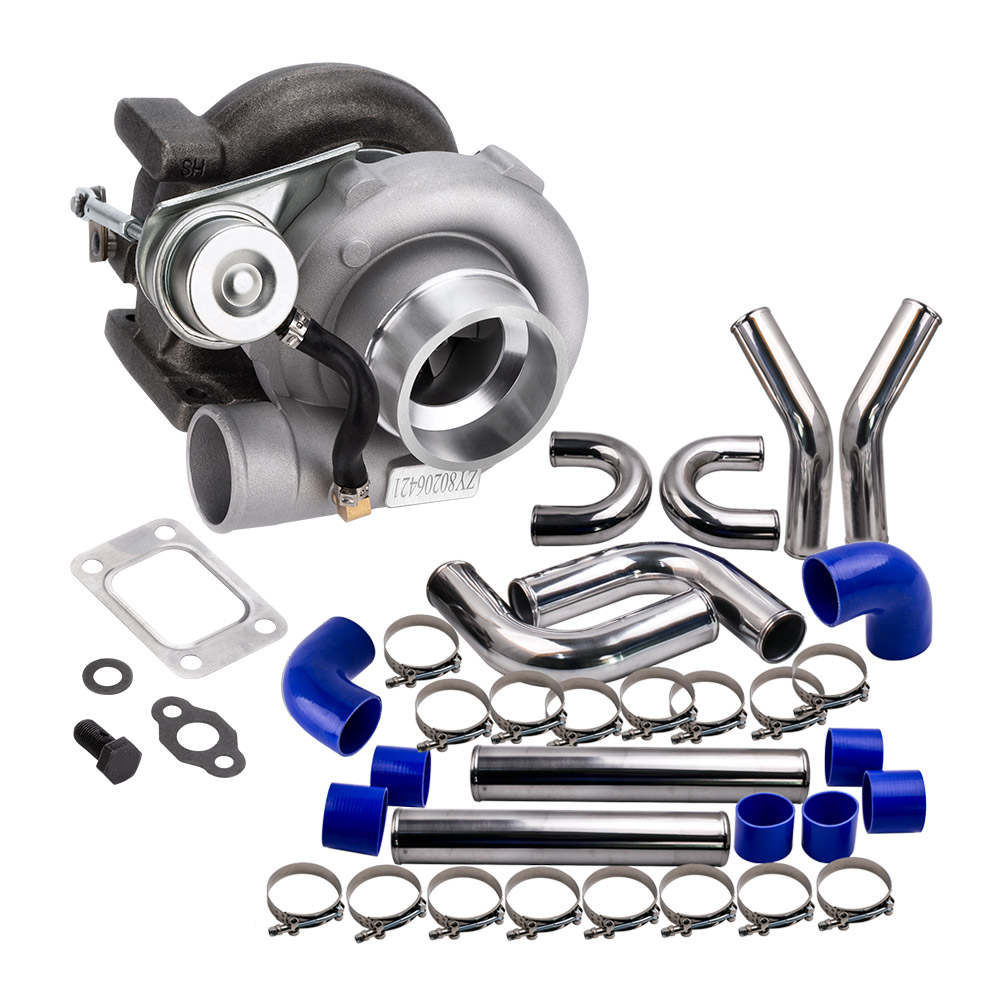 Universal T25 T28 Turbocharger amp; 3 inch 76mm Intercooler Piping pipe Blue hose Kits