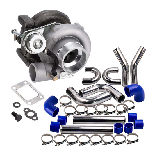 Universal T25 T28 Turbocharger amp; 3 inch 76mm Intercooler Piping pipe Blue hose Kits