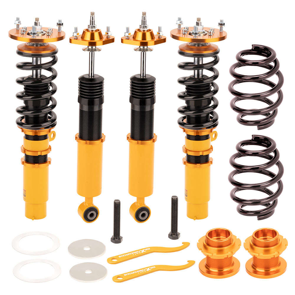 4pcs 24 Damper Adjustable Suspension Coilovers Shock Absorber kits compatible for BMW E46 3-Series 1998-2006