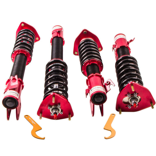 Coilovers compatible for Subaru Impreza 02-07 WRX GDB 04 STI 24-Ways Adjustable Damper Red