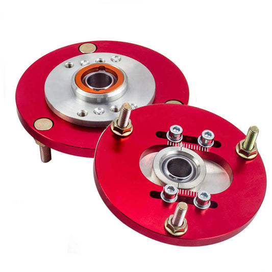 Compatible for BMW 3 Series E36 92-99 Front Coilover ADJ.Camber Plate Top Upper Mount Red
