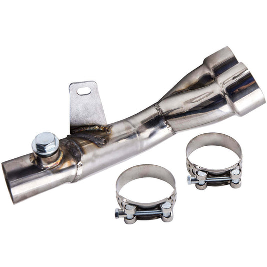 Mid Pipe Y Pipe Link Race Exhaust Decat CAT Eliminator compatible for Yamaha R6 2006-2017