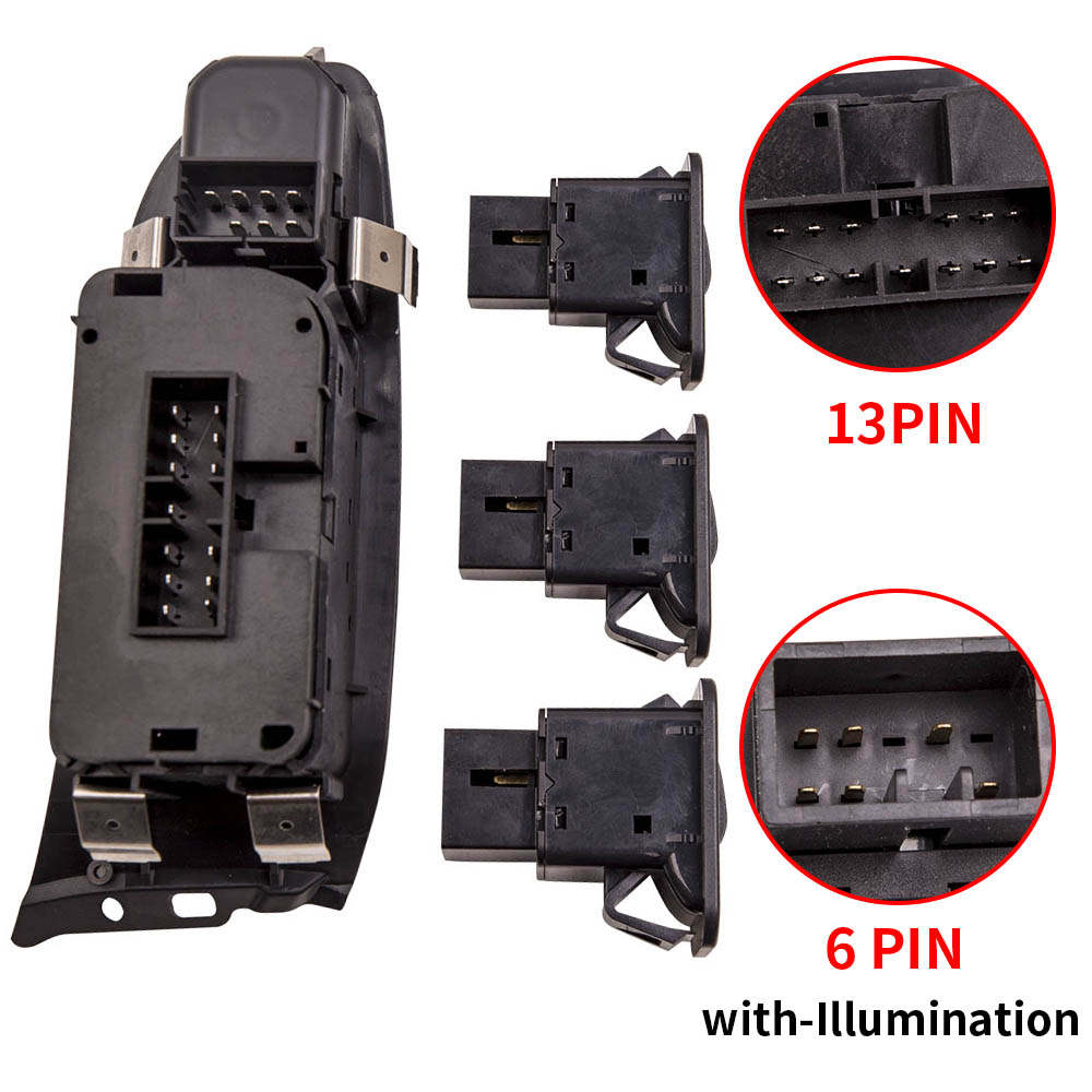 Power Master + 3 Single Window Switch w/Light compatible for Ford Falcon FG FGX Sedan 08-16