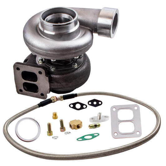 GT45 Turbocharger T4 V-BAND 1.05 A/R 78Trim 600+HP Boost + Oil Feed Line Kits