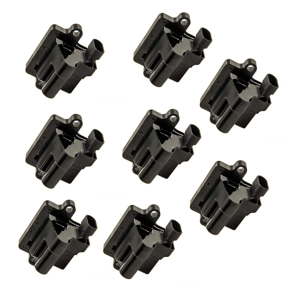 Square Ignition Coil 8 Piece Kit Set for Chevy Silverado compatible for GMC Pickup Truck V8