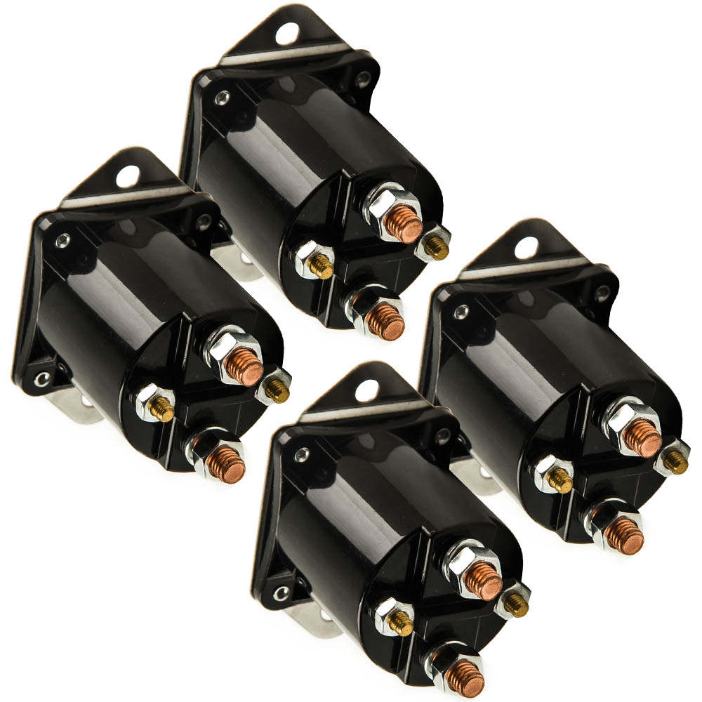 4x 12V Club Car Gas Cart Solenoid 4 Terminal compatible for VW Golf 1984 Up 1013609 435-154