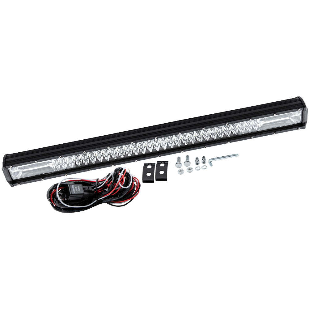 28Inch LED Light Bar Tri Row Flood Spot Combo Offroad Driving Lamp 4WD