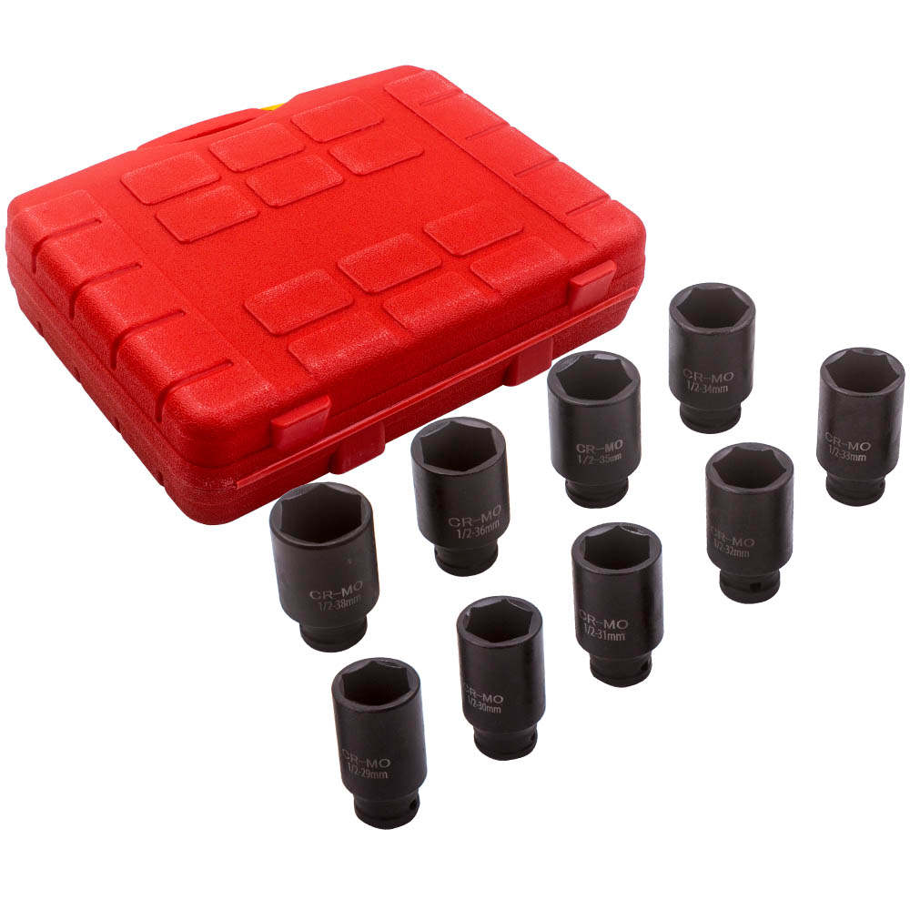 Quality Impact Sockets Set 29-38mm 9pcs 1/2