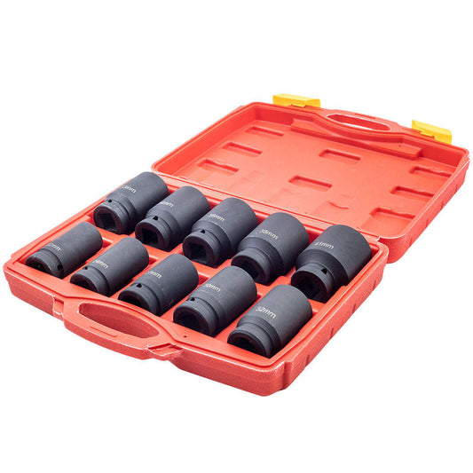 10Pcs 3/4 inch Drive Deep Impact Socket Set Metric Garage Workshop Air Tools 22-41mm