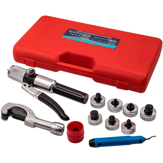 Hydraulic Tube Pipe Expander Swaging 7 Lever HVAC Punches Tool Kit Tube Cutter