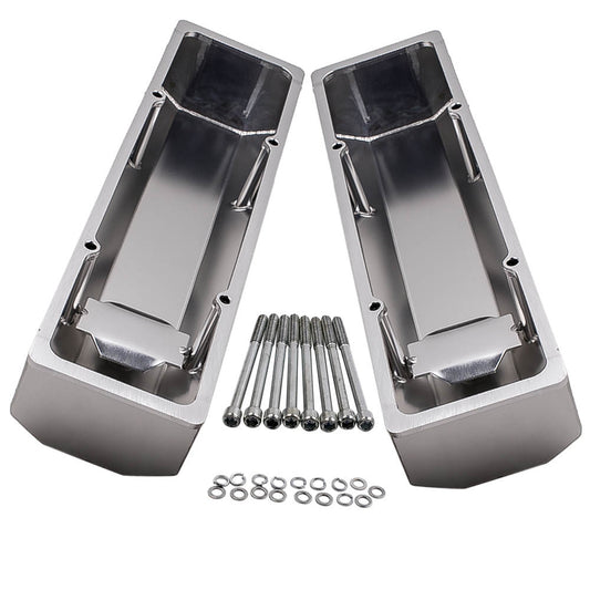 For Small Block Chevy-SATIN Fabricated Aluminum Valve Covers 58-86 SBC 283 302
