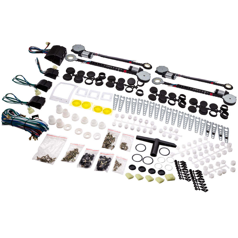 4 Window Roll Up Conversion Power Electric Universal Kit with 4 Switches